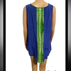 Guy Harvey Women’s Blue Sleeveless Blue Top Summer Silk Blouse Large